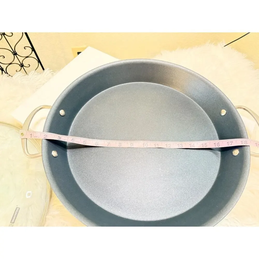 Tramontina 16-Inch Hard Anodized Nonstick Paella Pan Glass Lid